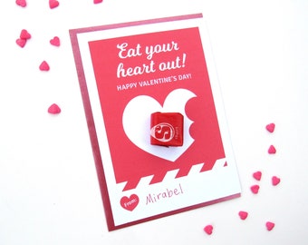 PRINTABLE, Valentine Cards, For Kids, With Candy, Classroom, For Friends, Heart, Retro, School, Funny, Valentine Gift, Instant Download