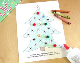 Christmas Tree Countdown, Holiday Activities, For Kids, Advent Calendar Coloring, Christmas Math, Christmas Counting, Printable