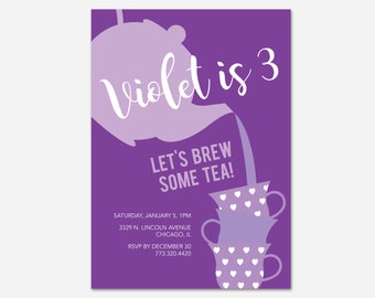 Invitación de cumpleaños de la fiesta del té, cumpleaños de la fiesta del té, invitación del cumpleaños de la fiesta del té, invitación personalizada, invitación imprimible, audaz, rueda voladora