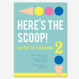 ICE Cream Birthday Party Invitation, Ice Cream Party, Custom Invitation, Printable Invitation, Flying Pinwheel