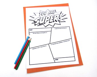 Father's Day Gift PRINTABLE, For Dad, For Grandpa, For Uncle, From Kids, Questionnaire, Birthday Gift, Fill in the Blank, Comic Book