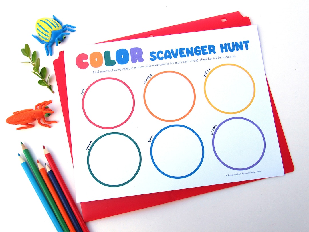 Color Scavenger Hunt PRINTABLE for Kids Nature Walk