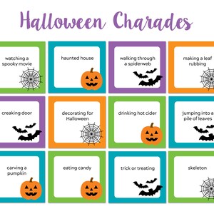 Halloween Charades, For Kids, Halloween Party Game, Printable Game, Halloween Activities Printable, Halloween Zoom Games, Family Games