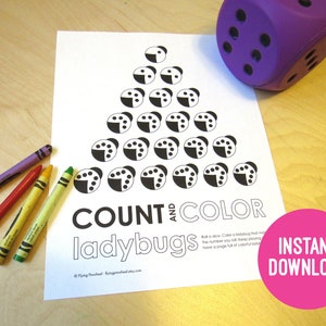 Math Games, Ladybug Printable, Homeschool Curriculum, Math Nature, Counting Activities for Preschool Kindergarten, Math Center, For Kids