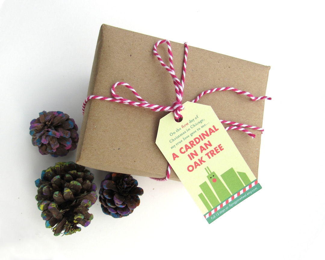Christmas Gift Tags Printable Chicago Christmas Gift Twelve Etsy
