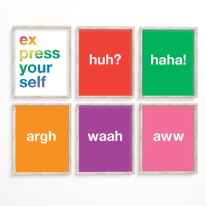 Express Yourself Posters, Printable Wall Art, Kids Room Decor, Instant Download, Flying Pinwheel