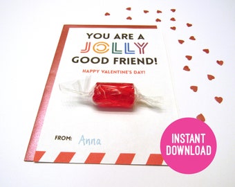 Valentine Cards, For Kids, Valentine's Day Gift, Candy Valentine, Cute, Classroom, For Friends, Gift, Sweet, Printable, Instant Download