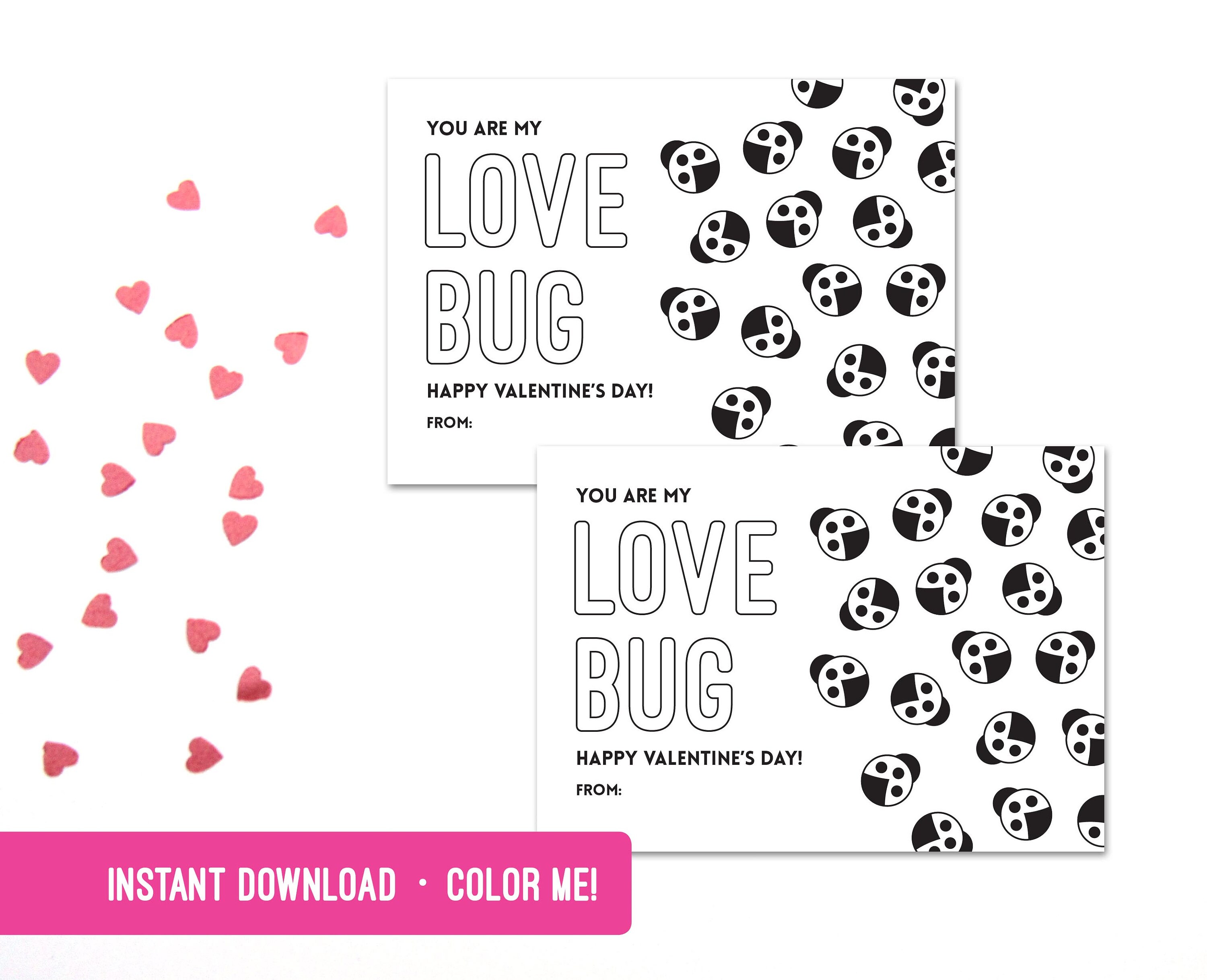 Valentine's Day Coloring Card Coloring Valentine for | Etsy