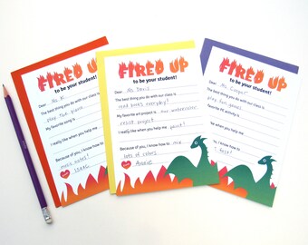 PRINTABLE Specials Teacher Cards, Art Teacher, Music Teacher, PE Teacher, Teacher Thank You Card, Fill in the Blank Template, Dragon Card