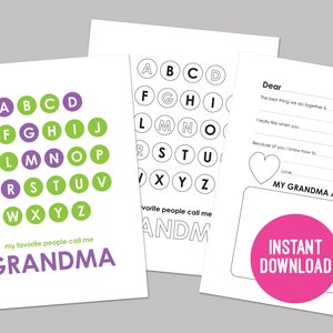 Muttertagsgeschenk für Oma, personalisierter Brief an Oma, Oma-Geburtstagsgeschenk, von Enkelkindern, ausfüllen, Sofortiger Download
