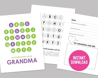 Regalo del Día de la Madre para la abuela, Carta personalizada a la abuela, Regalo de cumpleaños de la abuela, De los nietos, Complete el espacio en blanco, Descarga instantánea