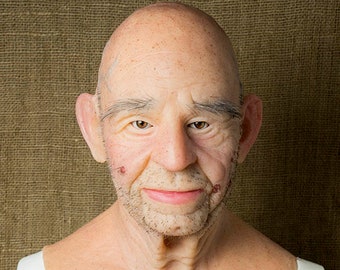 Silicone Old Man Mask: &quot;Robert&quot; Realistic Halloween Mask