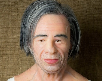 Handmade Silicone Old Man Mask: Realistic Halloween Mask &quot;Pavel&quot;