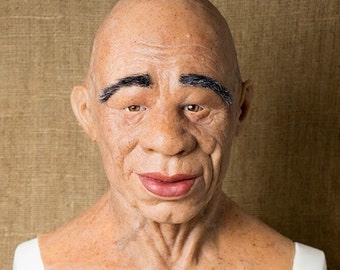 Realistic Silicone "Joseph II" Mask: Hand-Made Old Man Mask