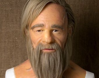 Máscara de silicona "Oleg" hecha a mano, máscara humana realista, disfraz de Halloween