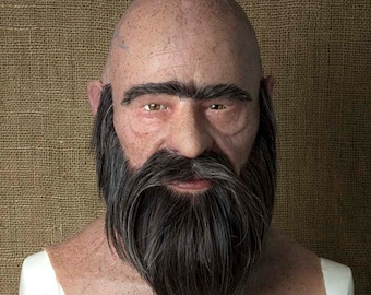 Realistic Old Man Silicone Mask "Viktor" - Halloween Costume, Custom Mask