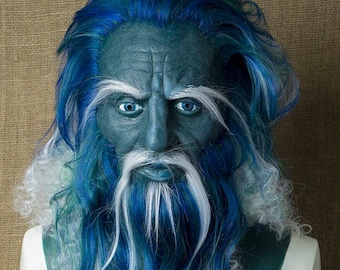 Handmade Silicone "Poseidon" Mask: Old Man Halloween Costume