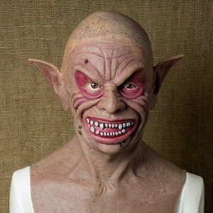 Máscara de silicona de &quot;Trol Malvado&quot;: disfraz realista de Halloween, hecho a mano