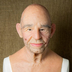 Silicone Old Man Mask: &quot;Robert&quot; Realistic Halloween Mask