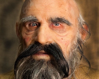 Old Man ""Gary"" Halloween Maske aus Silikon, handbemalt, realitätsgetreu."