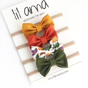 Fall Baby Headband Set: Handmade Hair Bows & Clips