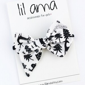 Woodland Hair Bow, Baby Girl Headband, Newborn Hair Accessories