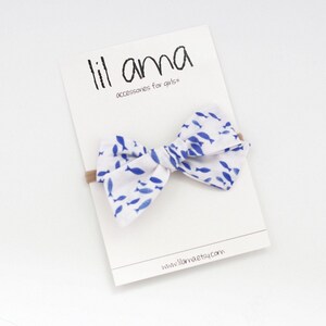Fish Print Baby Bow Headband, Summer Beach Hair Clip for Girls