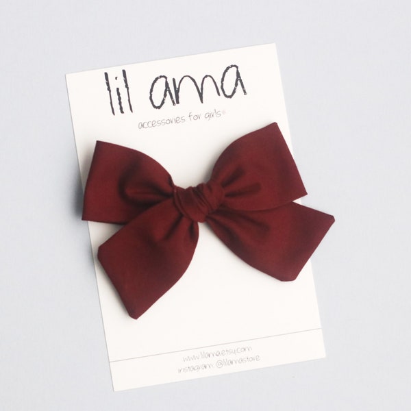Maroon Hair Bow Etsy