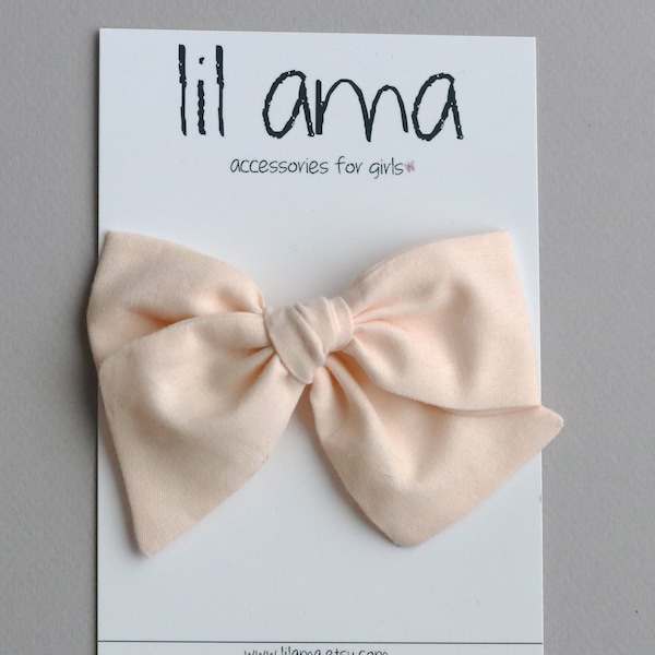 Peach Hair Bow Etsy