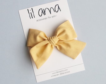 Mustard Fall Hair Bow Headband, Baby Girl Hair Accessories