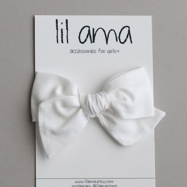 Oversized White Bow, White Hair Bow, Girl Hair Bow, Toddler Hair Bow, Baby Girl Bow,