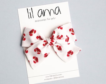 Crab Bow, Summer Hair Bows, Baby Headband Bow, Baby Girl Gift, Newborn Bow