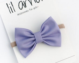 Lavender Cotton Baby Bow Headband: Handmade Hair Accessories