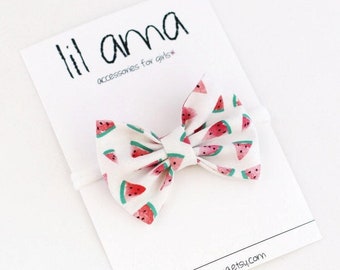 Watermelon Bow, One in a Melon First Birthday Hair Bow, Baby Girl Gift