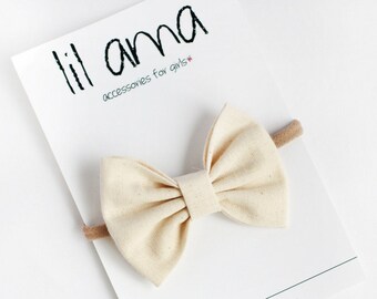Ivory Baby Headband - Baby Headband - Baby Girl Headband - Newborn Headband - Baby Girl Bow - Infant Headband - Baby Bows - Baby Hair Bow