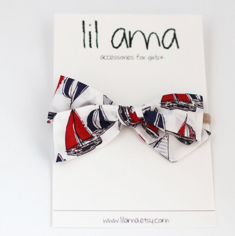 Bow for Girls Headband for Baby Bow Clip Sail Boat Baby Headband Baby Bow Sail Boat Oversized School Girl Bow Baby Girl Bows
