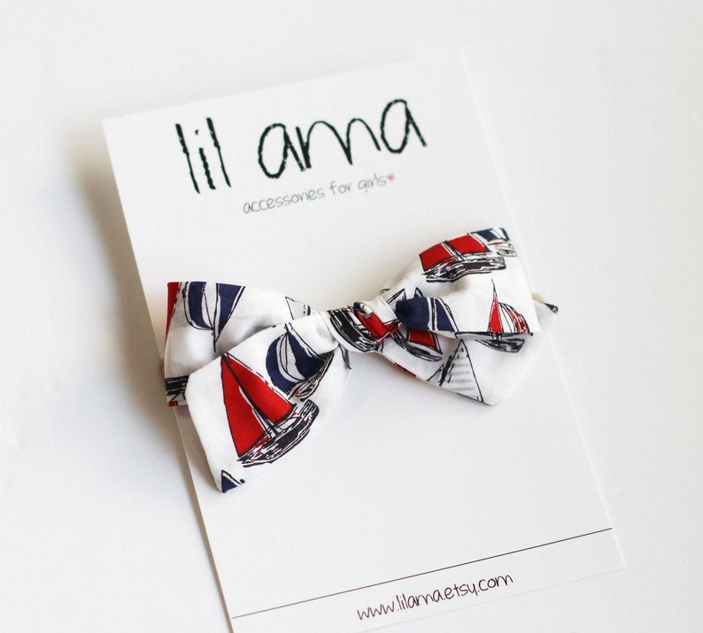 Bow for Girls Headband for Baby Bow Clip Sail Boat Baby Headband Baby Bow Sail Boat Oversized School Girl Bow Baby Girl Bows