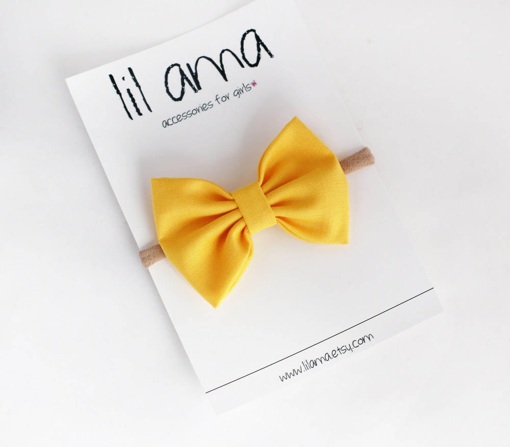 Yellow Baby Headband - Baby Bow Headband - Baby Headband - Baby Girl …