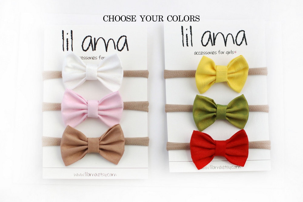 Newborn Baby Girl Bows - Headbands Bows - Pink Baby Bows -  Mini Bows…