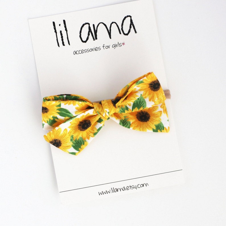 sunflower baby bow