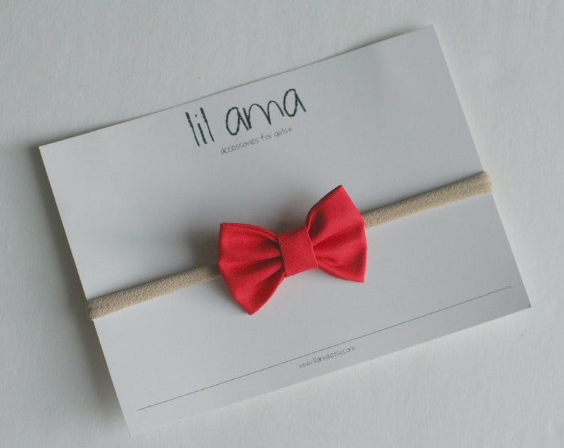 Baby Red Headband Red Bow Headband Baby Girl Hair Bow Etsy