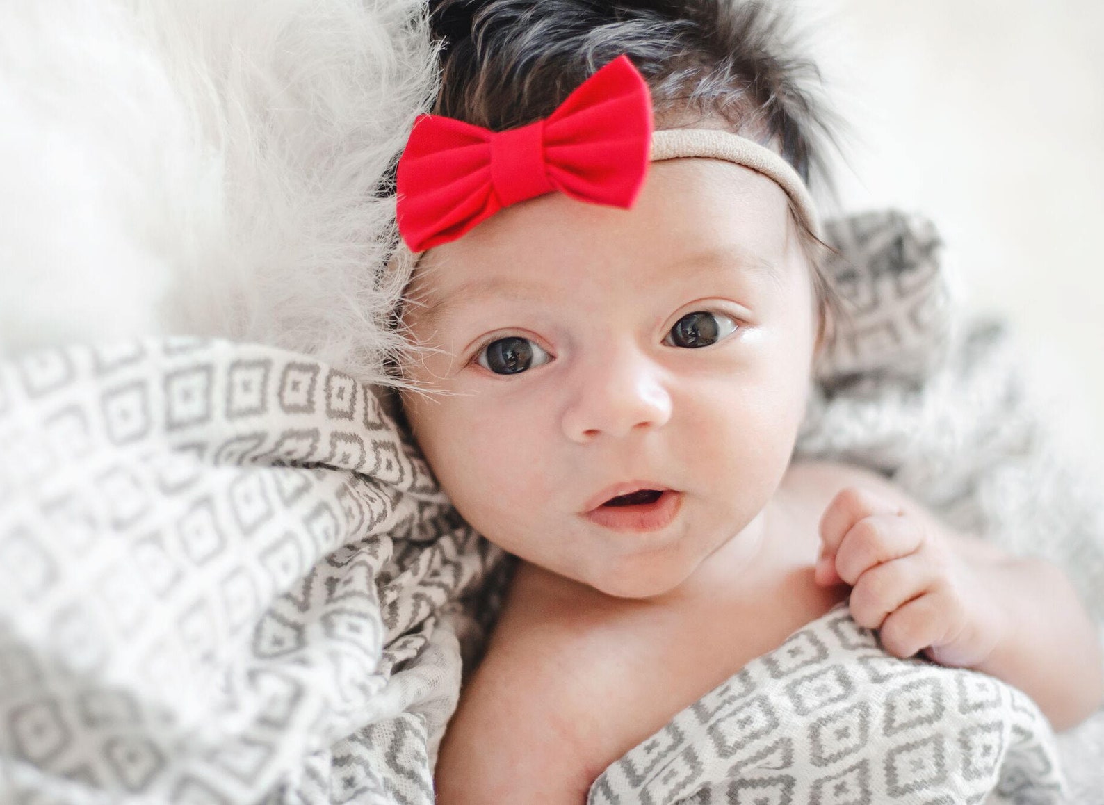 Baby Red Headband Red Bow Headband Baby Girl Hair Bow Etsy