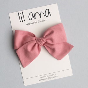 Blush Pink Baby Headband Bow, Fabric Hair Bows, Newborn Headband, Baby Girl Gift,