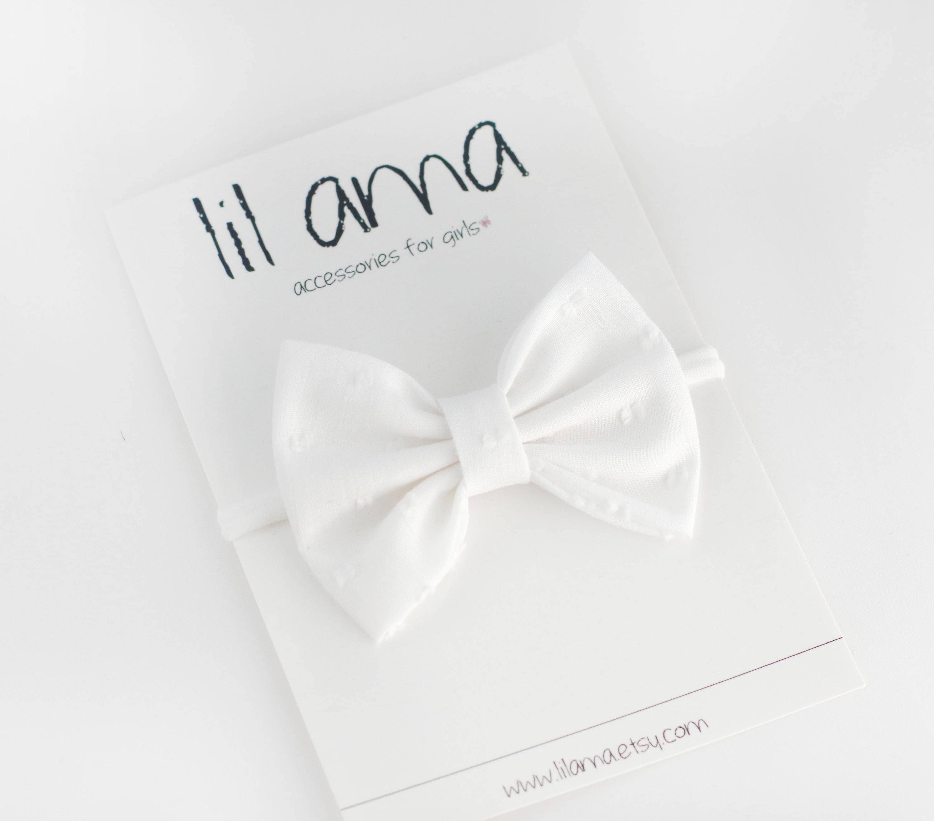 White Baby Headband - Christening Headband - Baptism Headband - Swiss…