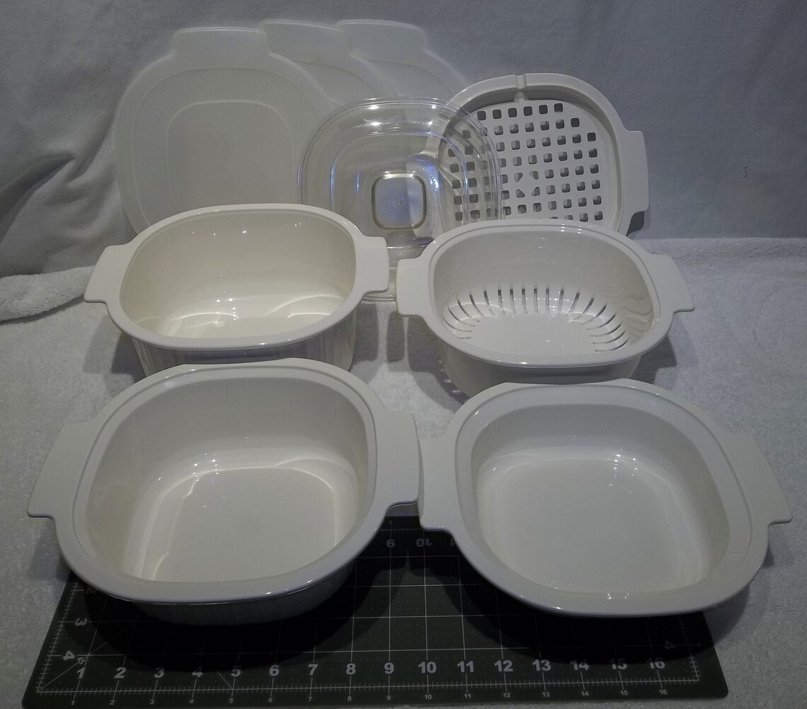 Vintage Rubbermaid Stacking Microwave Cookware Set Casserole Etsy
