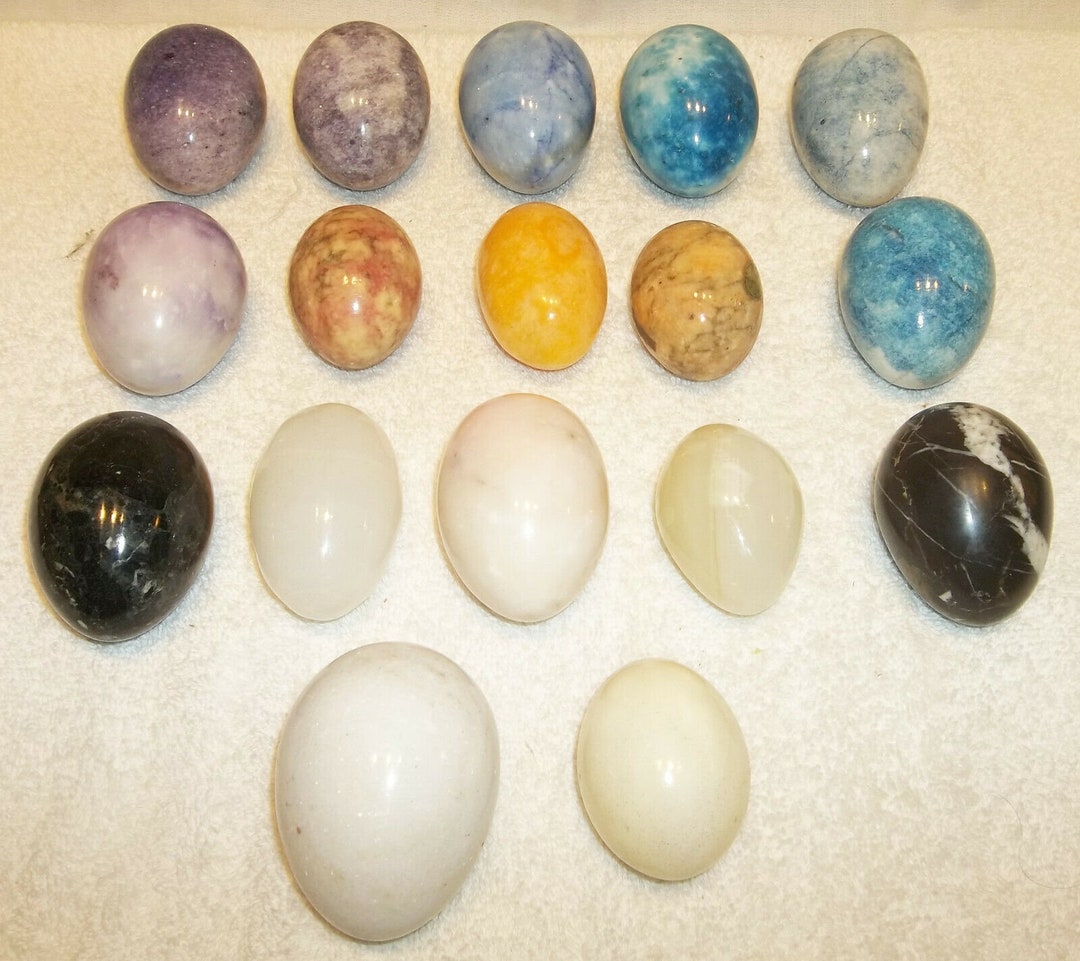 Set of 17 Vintage Assorted Alabaster Granite Marble Polish Etsy