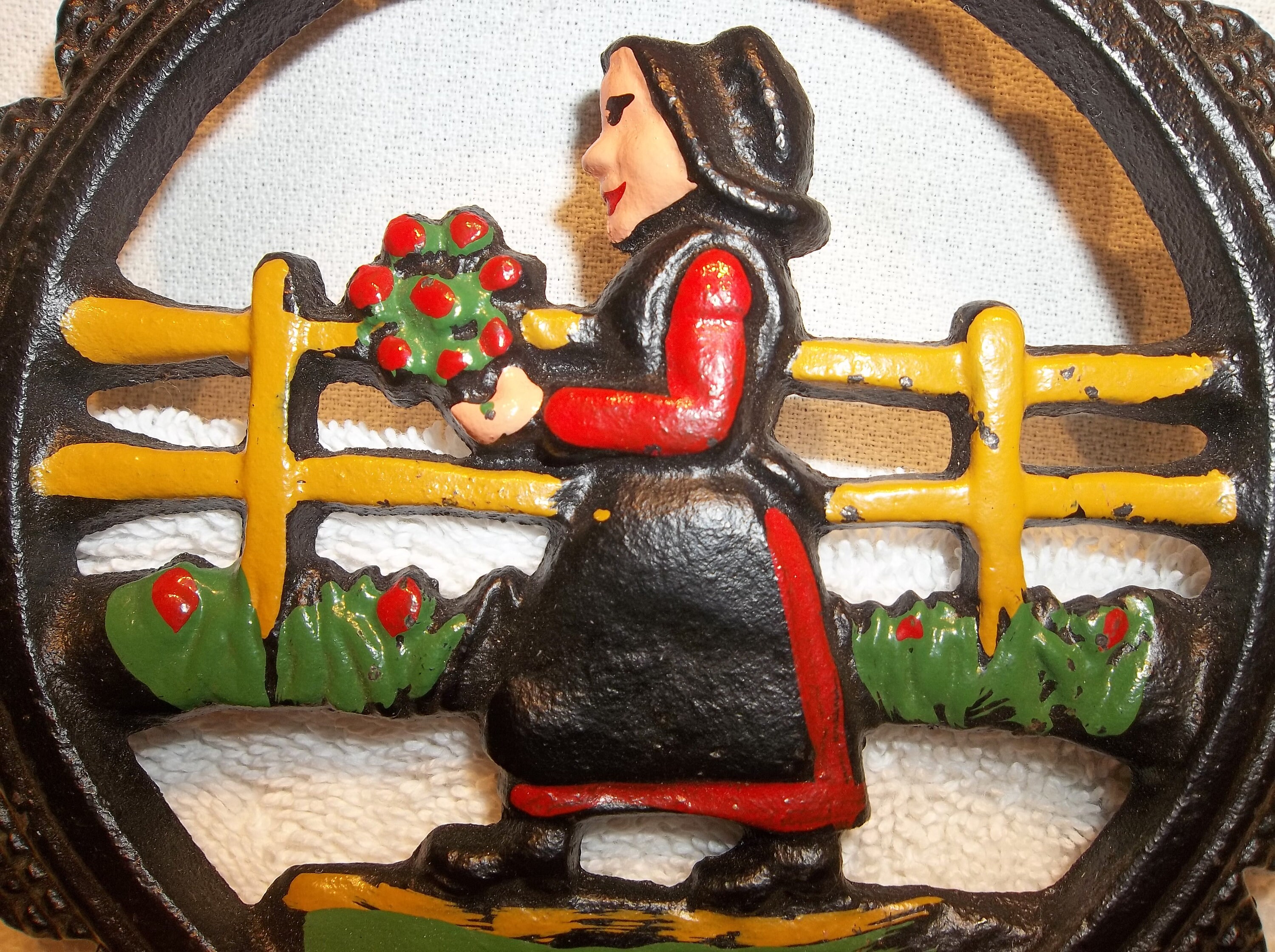 Antique Cast Iron Trivet Set Dale Craft Amish Man Woman Rustic Etsy