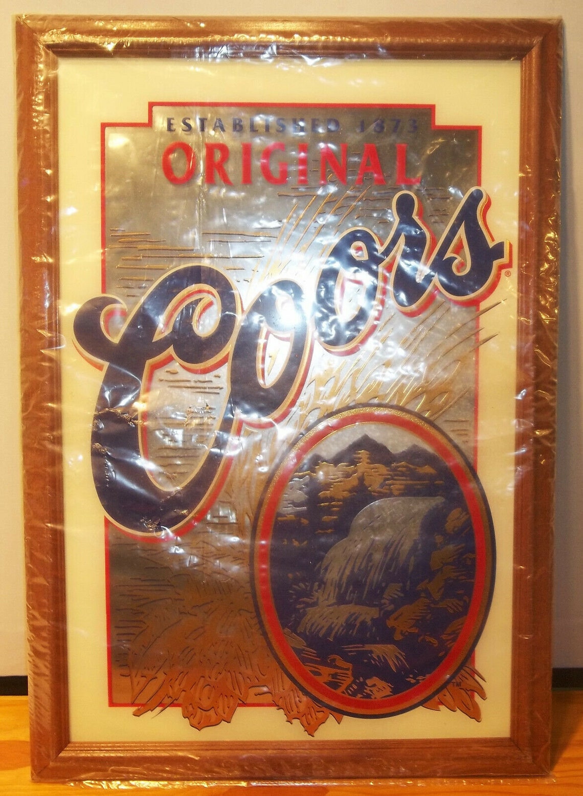 Vintage 1997 Coors Beer Mirror Reverse Painted Framed Bar Sign Etsy