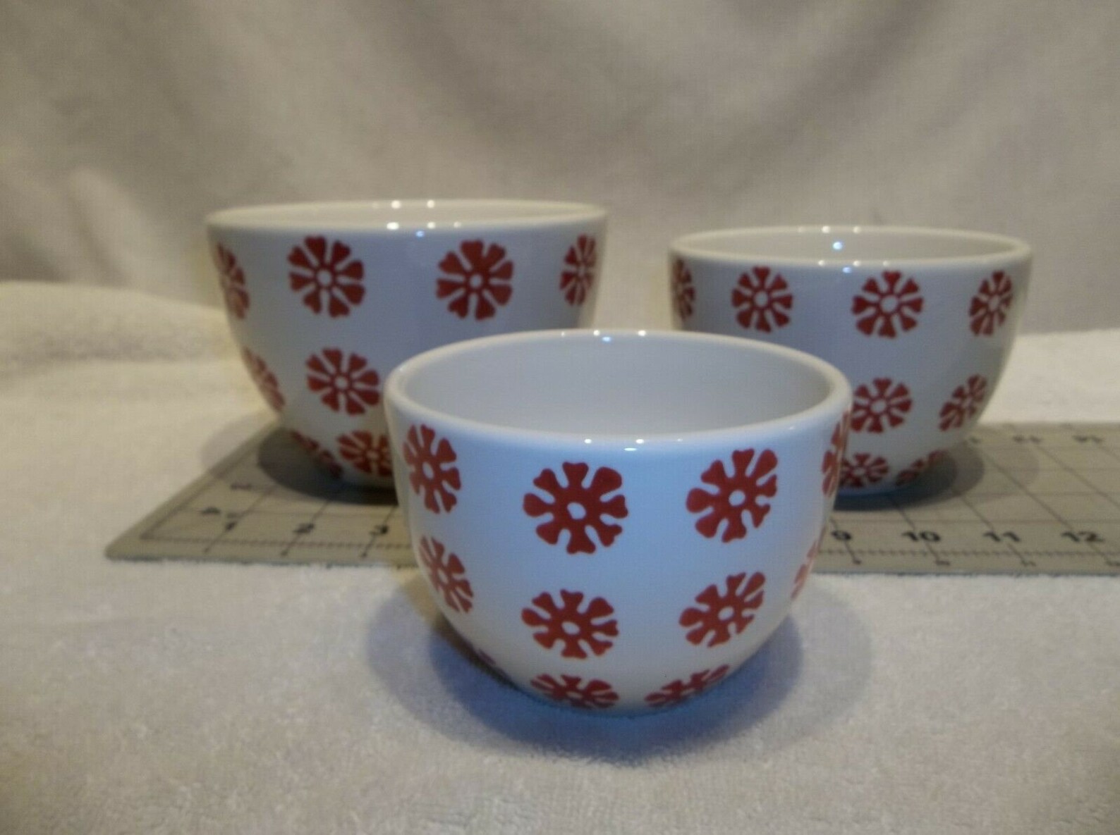 Vintage Crate and Barrel Nesting Mixing Bowl Set Red & White Etsy