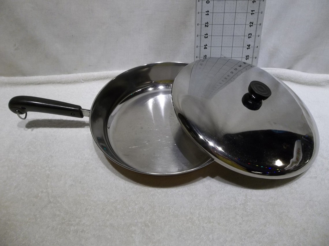 Antique Revere Ware Stainless Steel Cookware 12 Skillet Etsy